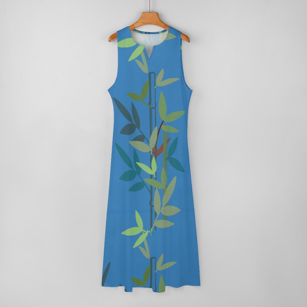 Miniaday Designs Bamboo Collection Sleeveless Long Dress (GQ) Blue
