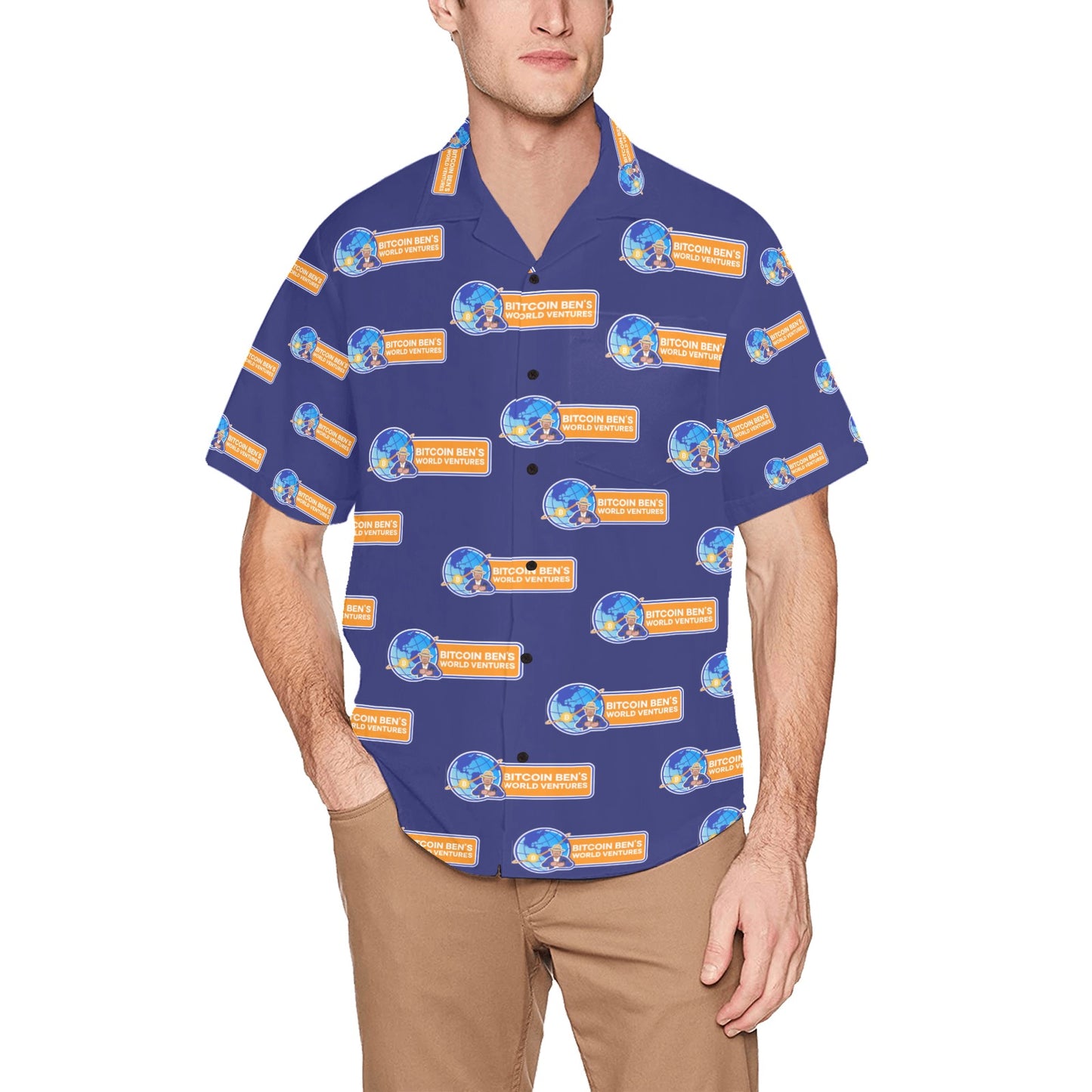 Bitcoin Ben.io LARGE Horizontal Logo Hawaiian Shirt