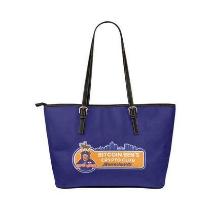 Bitcoin Ben Mass Club Ladies Handbag Leather Tote Bag/Small (Model 1651) - Miniaday Designs, LLC.