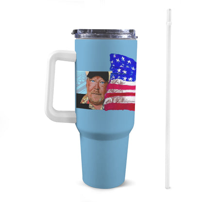 Bitcoin Ben 3 Clubs Patriotic 40 Oz Tumbler with Handle