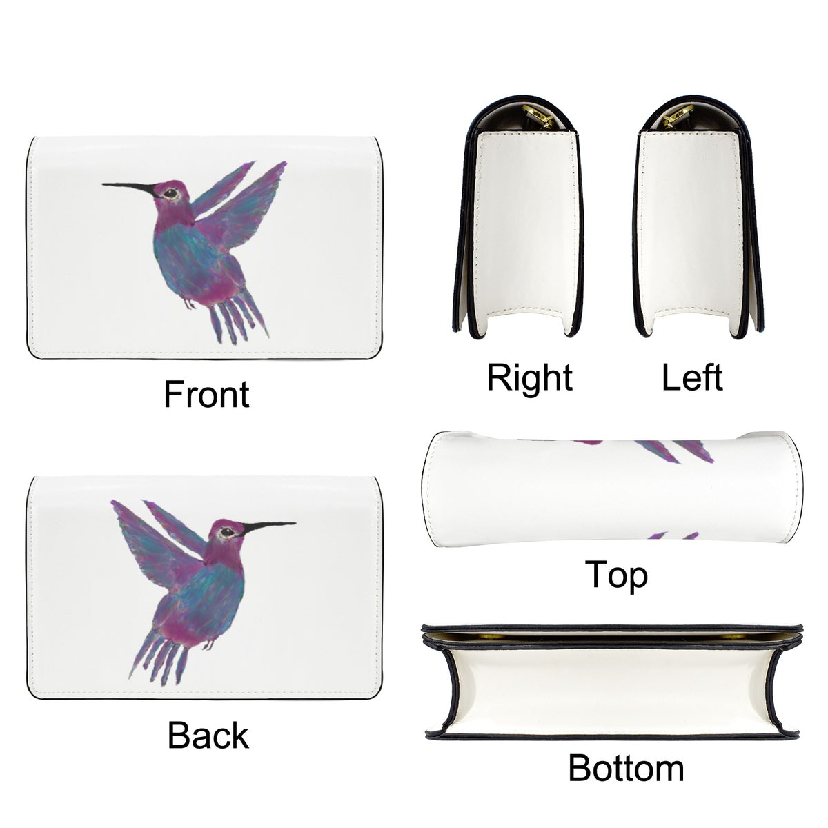 Monarch & Hummingbird Designer Mini Crossbody Handbag