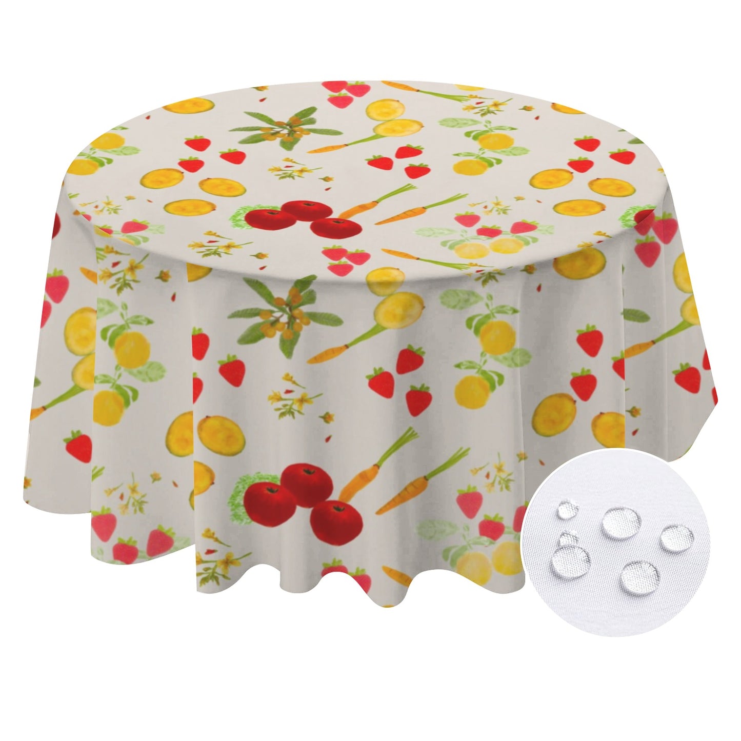 Designer 70" Round Tablecloths Sunflower and Farmstand