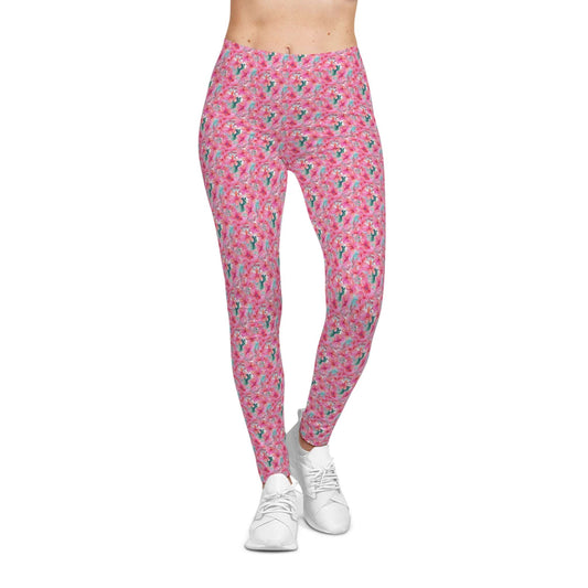 Hibiscus Whimsy Collection by Miniaday Designs, LLC. Women's Casual Leggings (XS-2XL)
