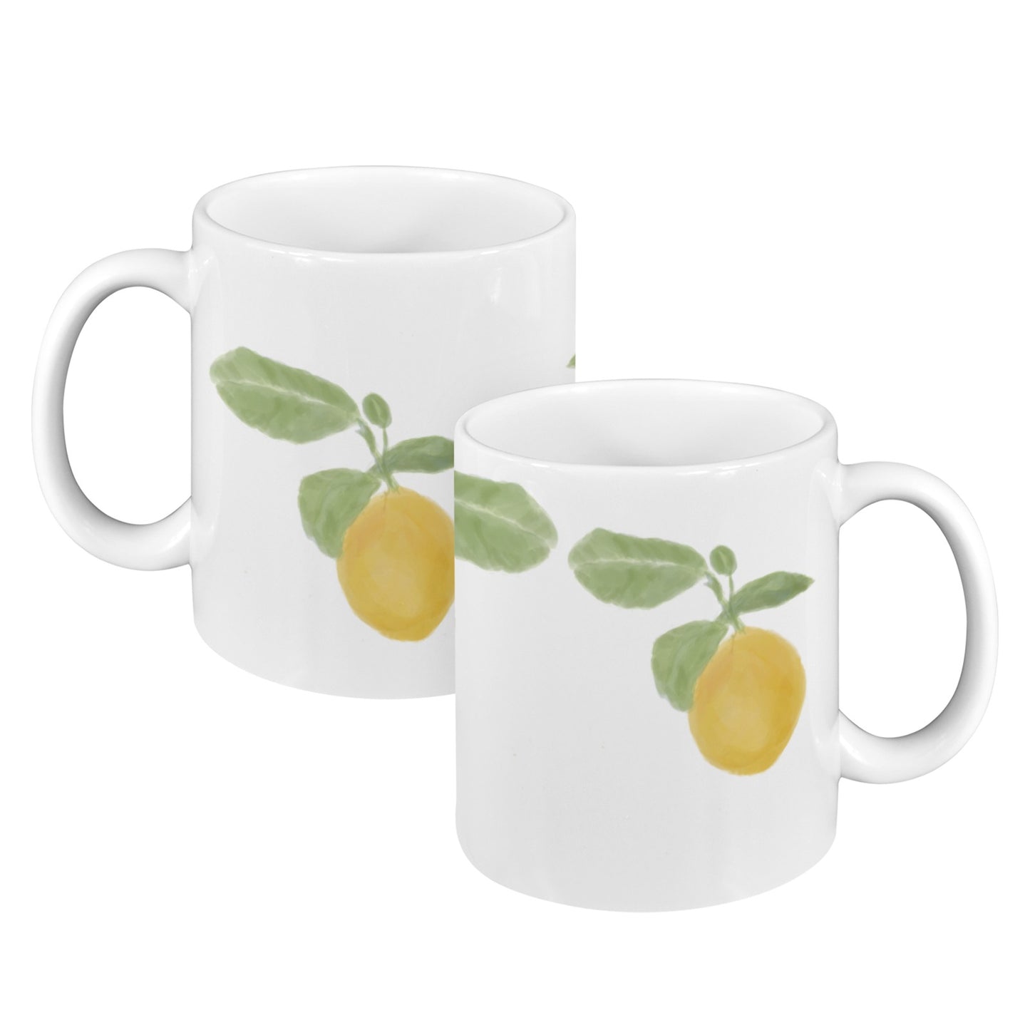 Floral & Fruit Artist-Designed Mug Set of 2 | Made in USA | Watercolor Botanical Coffee Cups | Gift-Ready Design Collectio