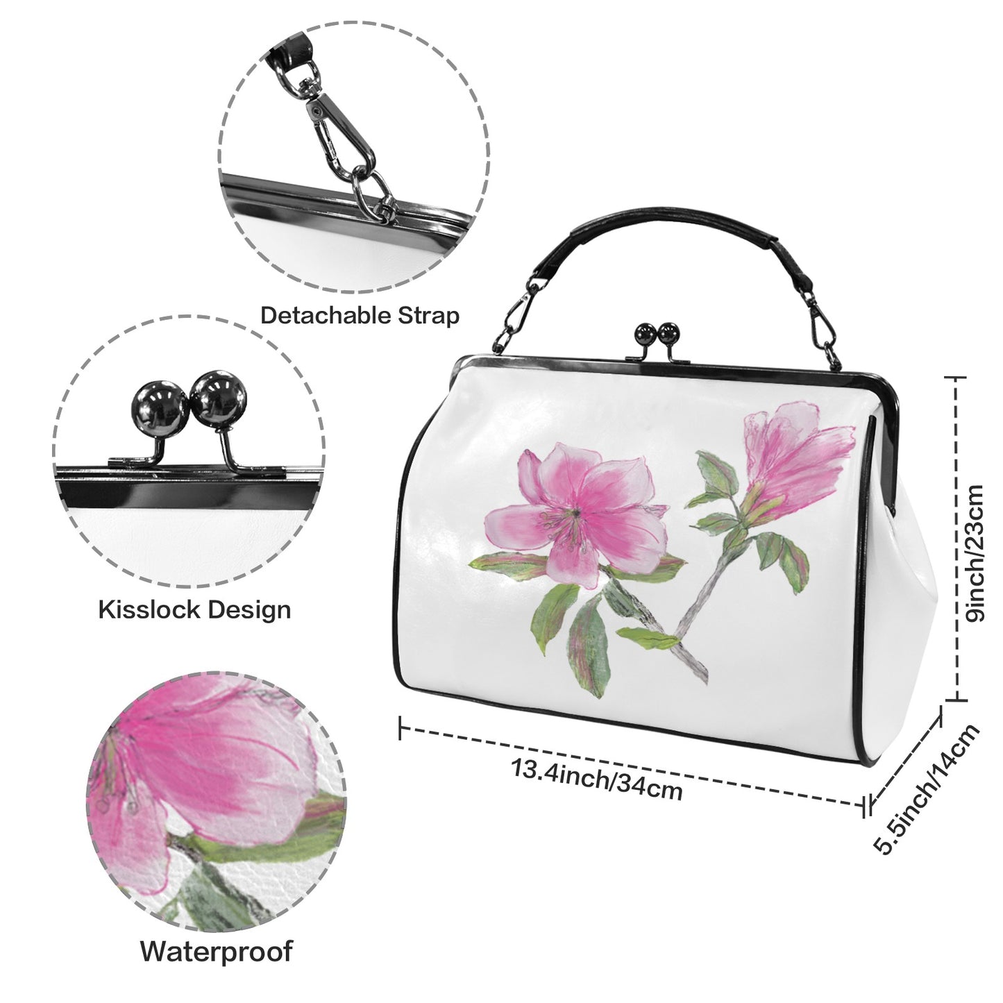 La Collection Fleur | Watercolor Kisslock Handbag