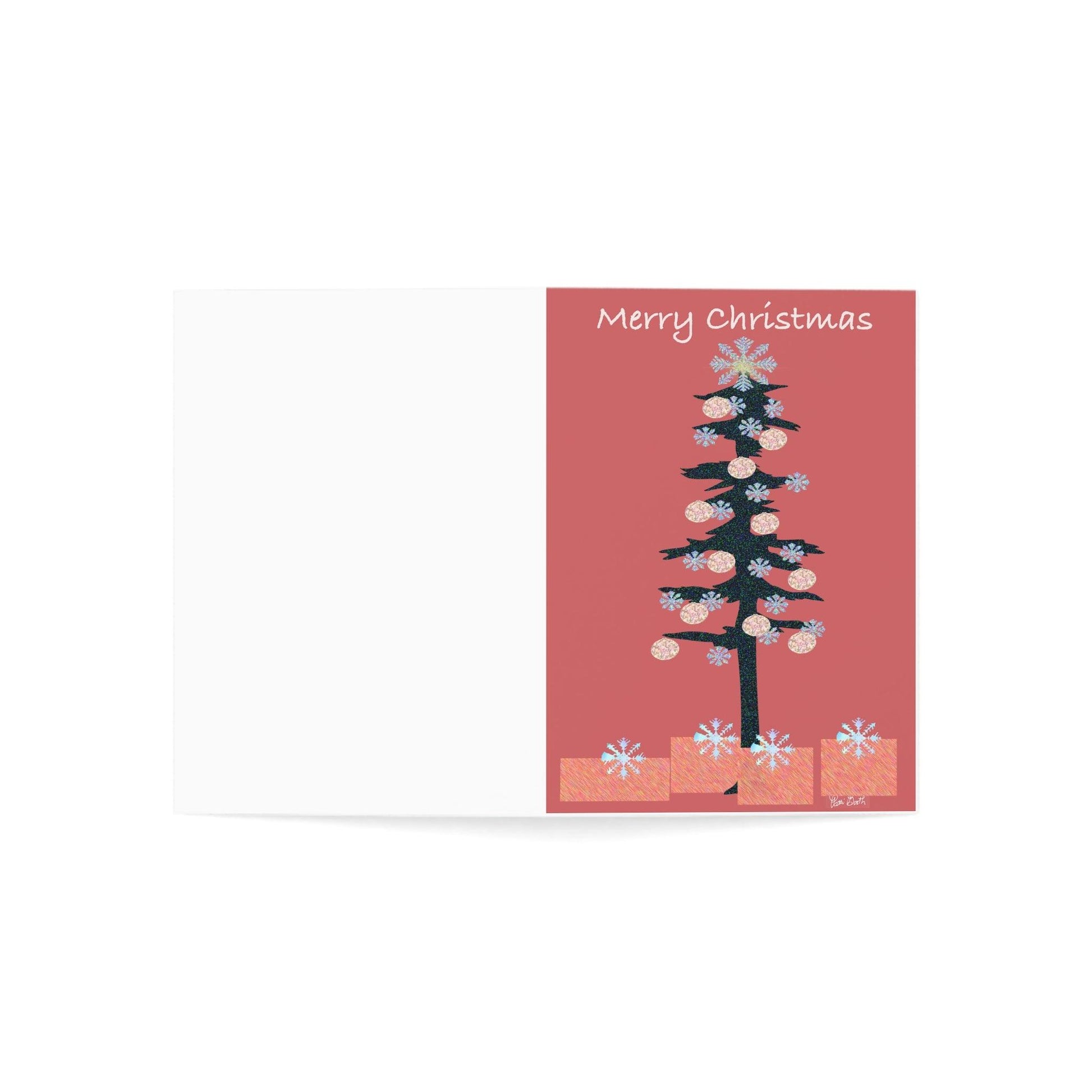 Merry Christmas with Packages Greeting Cards (1, 10, 30, and 50pcs) - Miniaday Designs, LLC.