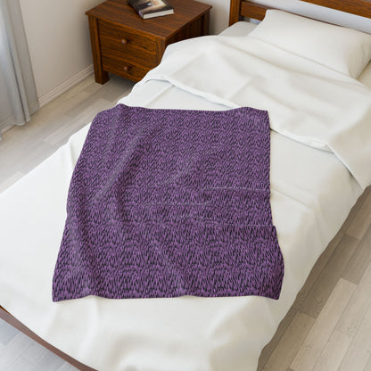 Purple and Black Honeycomb Velveteen Plush Blanket