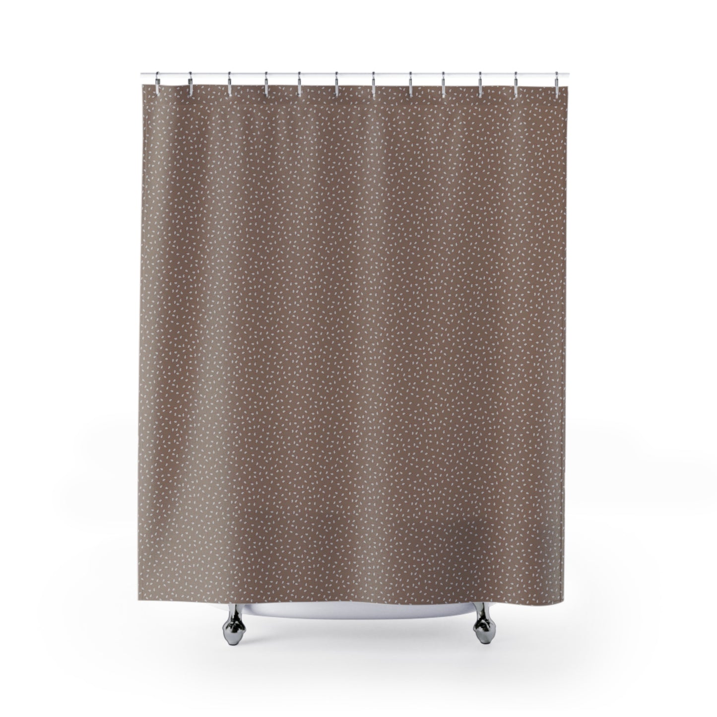 Mocha Whisps of Blooms Shower Curtains
