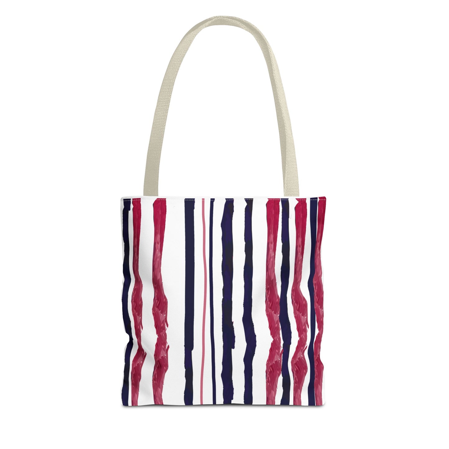 Patriotic Hand Drawn Red White and Blue StripesTote Bag (AOP)