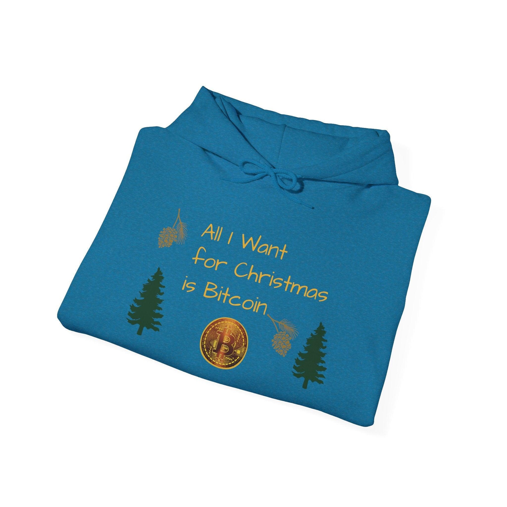 All I Want For Chirstmas is Bitcoin Trees Unisex Heavy Blend™ Hooded Sweatshirt - Miniaday Designs, LLC.