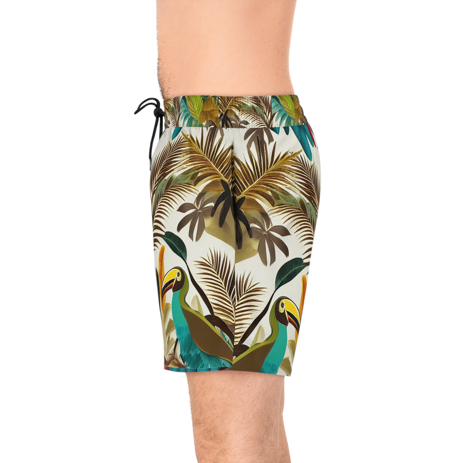 Miniaday Designs Men's Mid-Length Swim Shorts Tropical Toucan - Miniaday Designs, LLC.