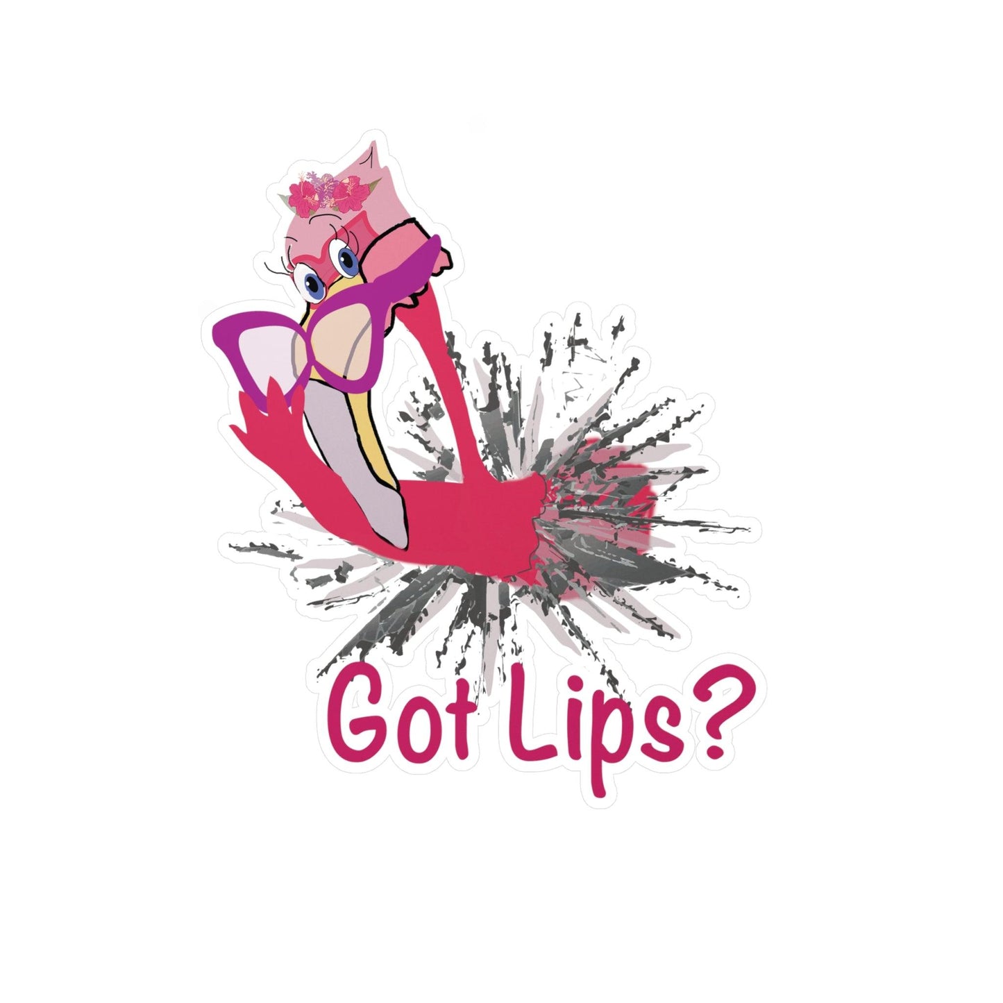 Flamingo Got Lips Kiss-Cut Vinyl Decals - Miniaday Designs, LLC.