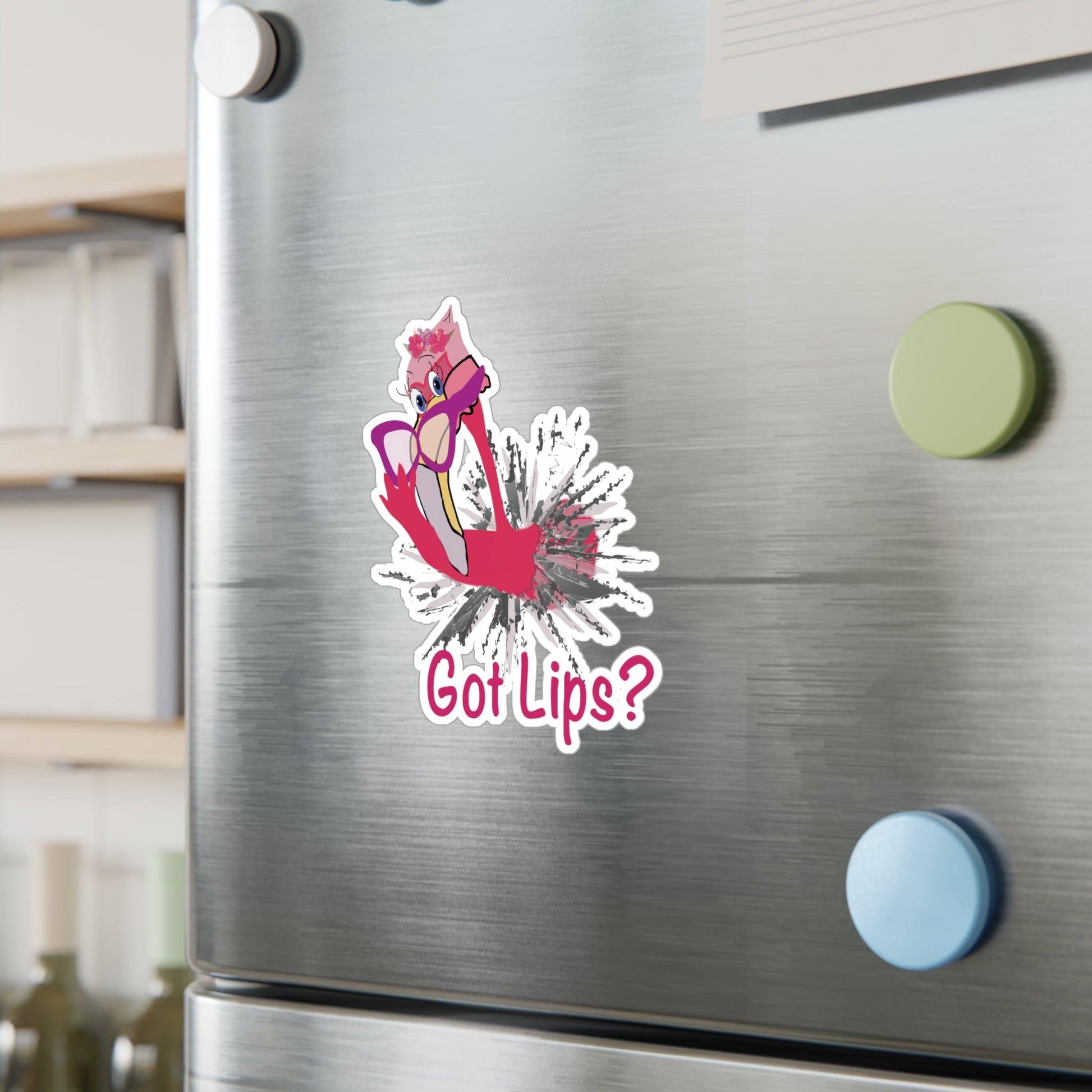 Flamingo Got Lips Kiss-Cut Vinyl Decals - Miniaday Designs, LLC.