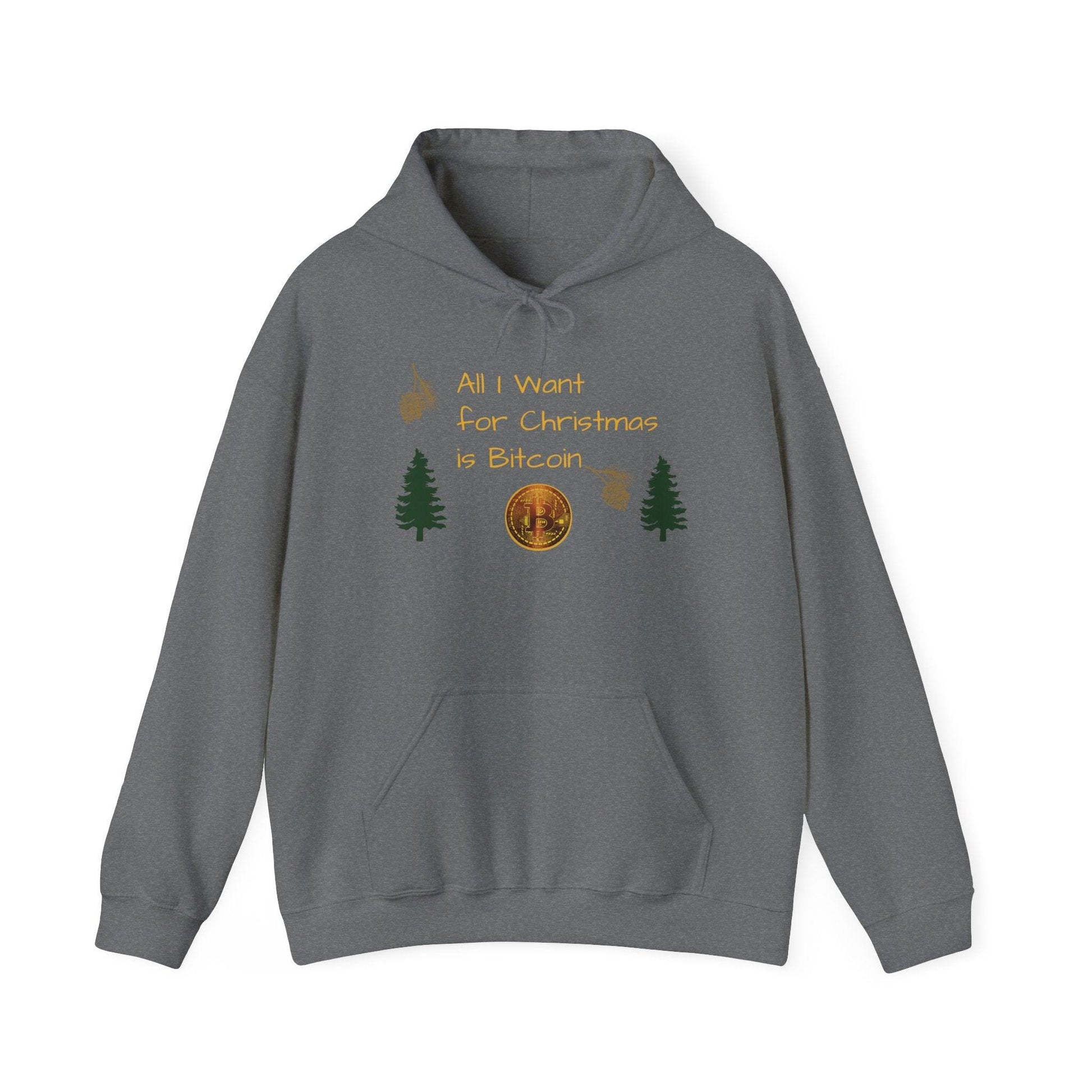 All I Want For Chirstmas is Bitcoin Trees Unisex Heavy Blend™ Hooded Sweatshirt - Miniaday Designs, LLC.