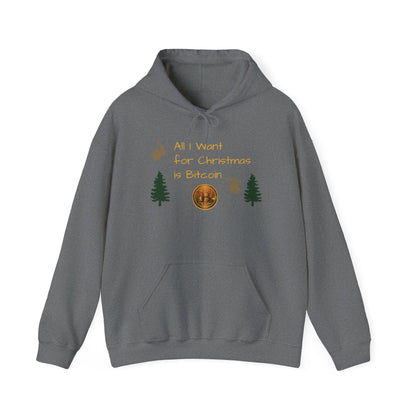 All I Want For Chirstmas is Bitcoin Trees Unisex Heavy Blend™ Hooded Sweatshirt - Miniaday Designs, LLC.