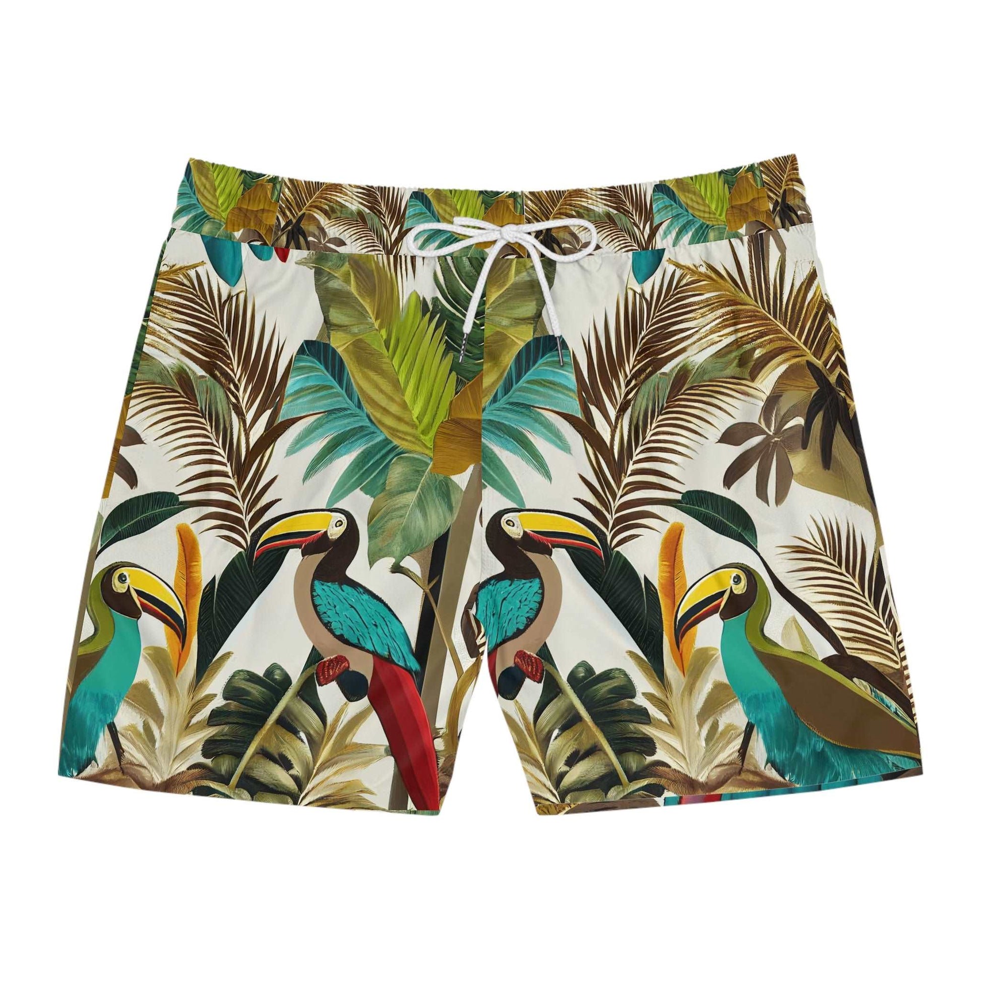 Miniaday  Designs Men's Mid-Length Swim Shorts Tropical Toucan