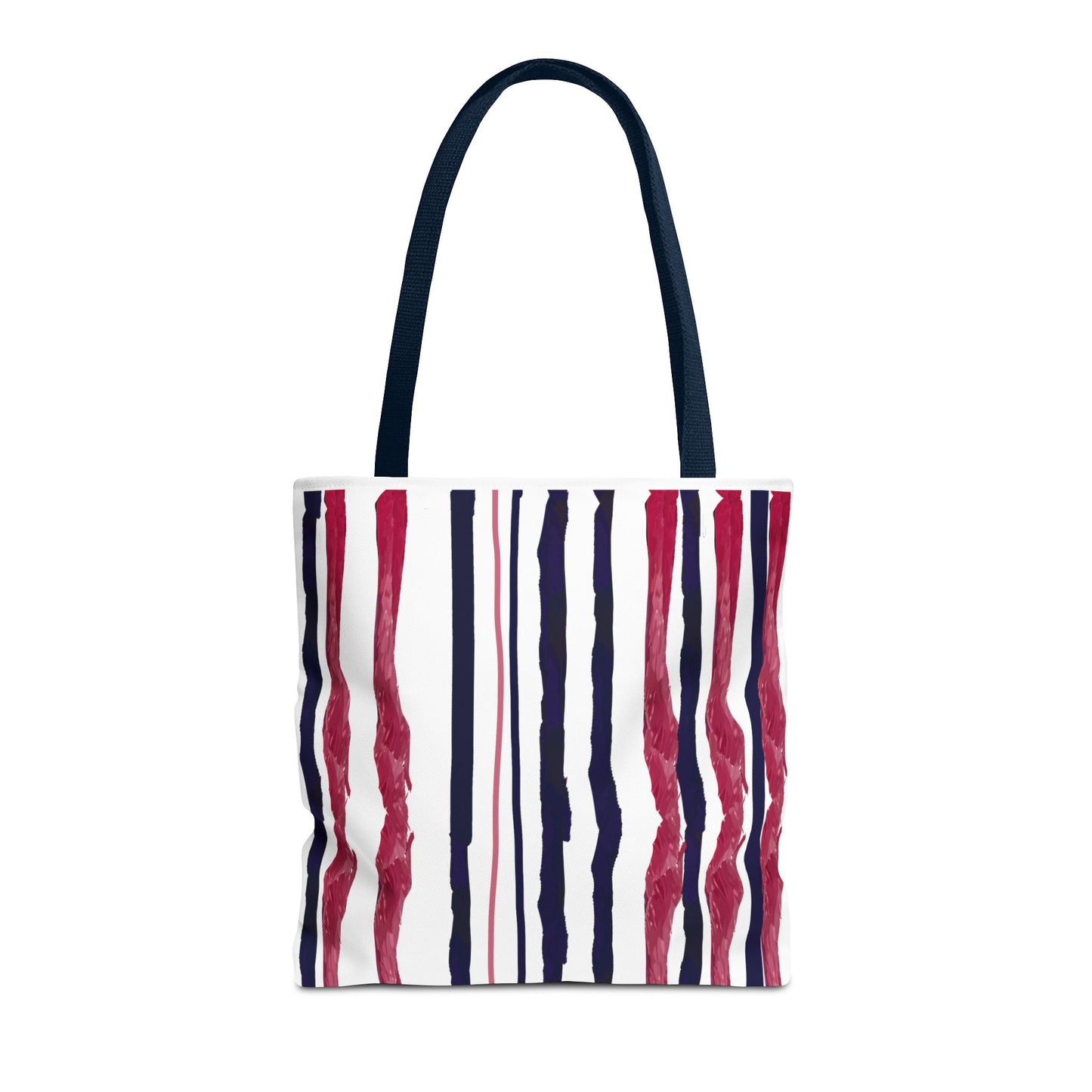 Patriotic Hand Drawn Red White and Blue StripesTote Bag (AOP)