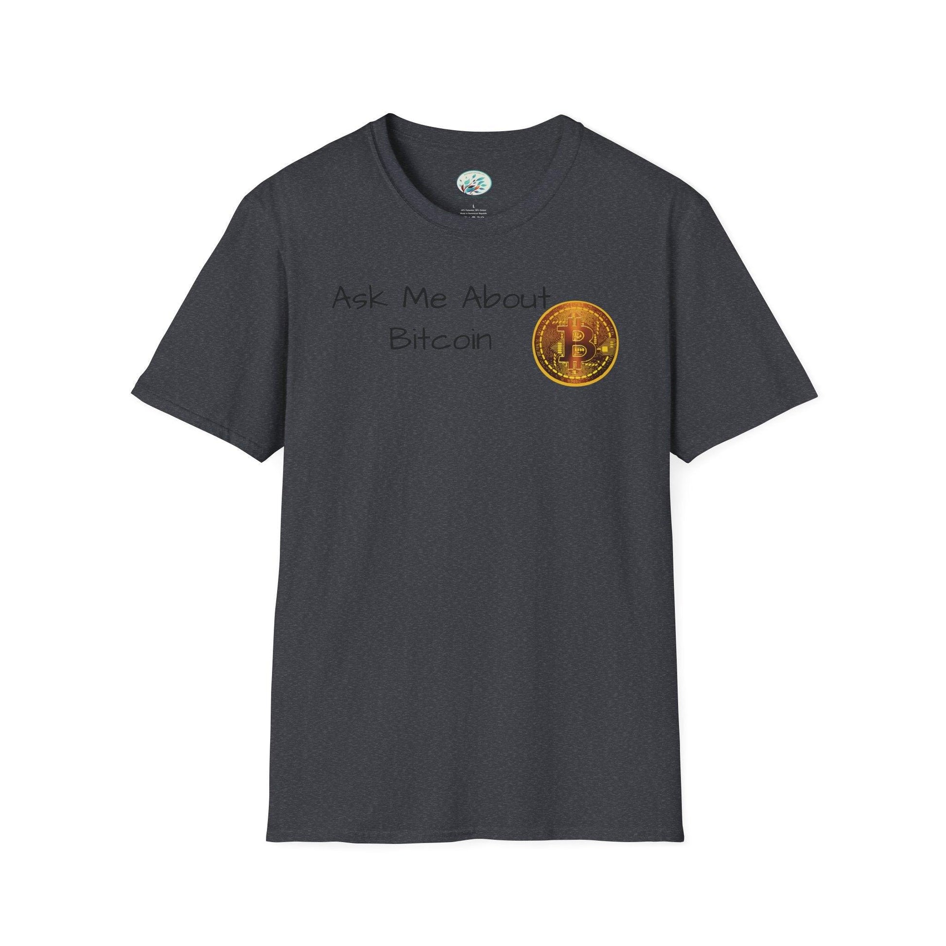 Ask Me About Bitcoin Unisex Softstyle T-Shirt - Miniaday Designs, LLC.