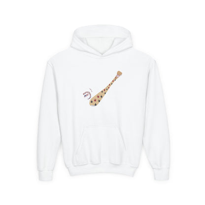 Patriotic Baseball and Bat Youth Heavy Blend Hooded Sweatshirt