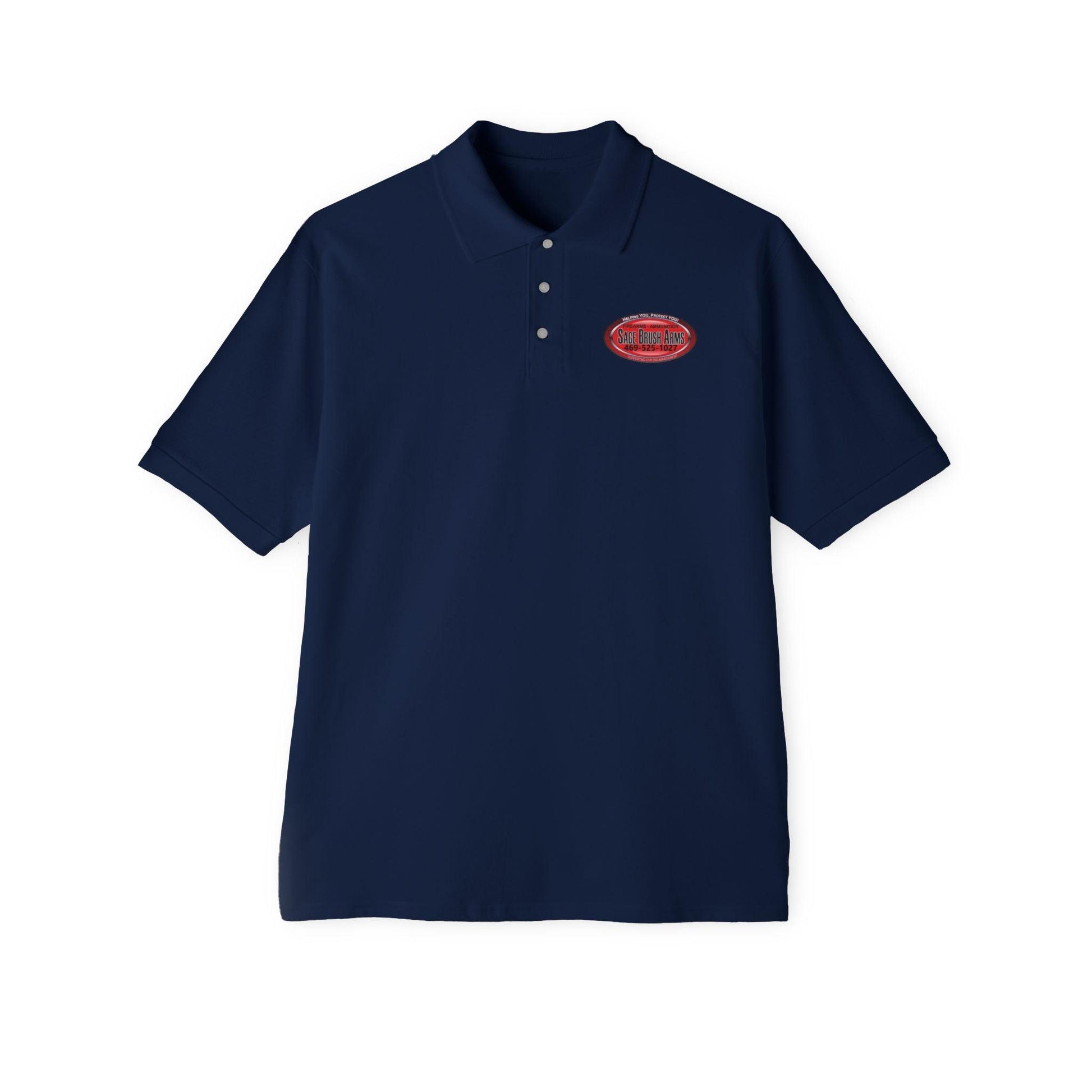 Sage Brush Arms Men's Piqué Polo - Miniaday Designs, LLC.