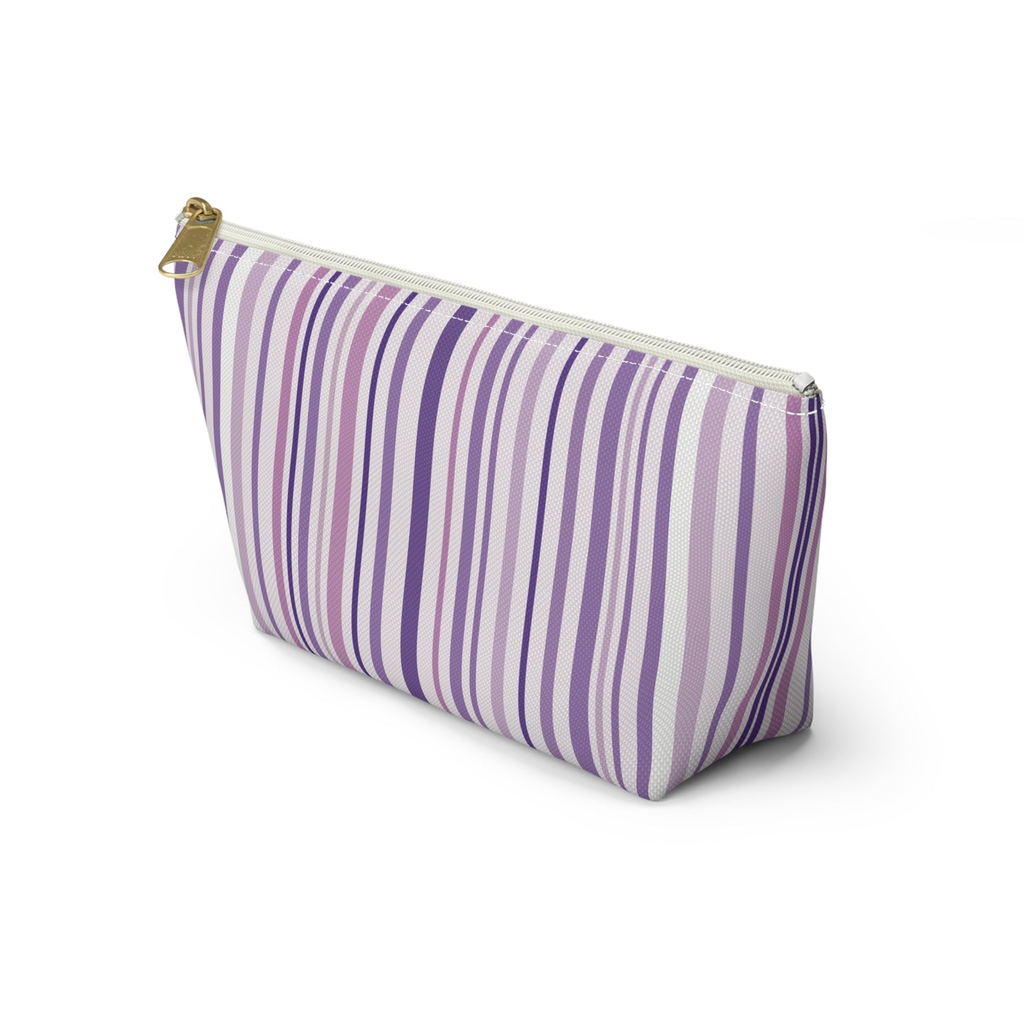 Pink and Purple Stripes Accessory Pouch w T-bottom