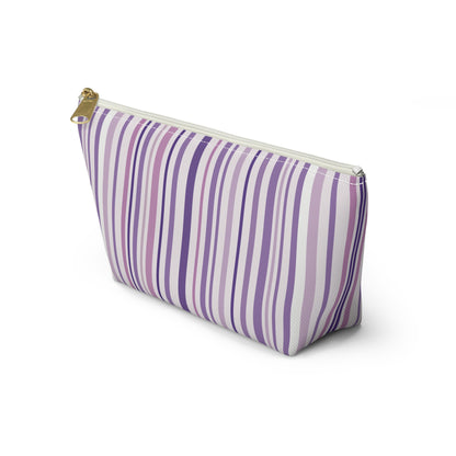 Pink and Purple Stripes Accessory Pouch w T-bottom