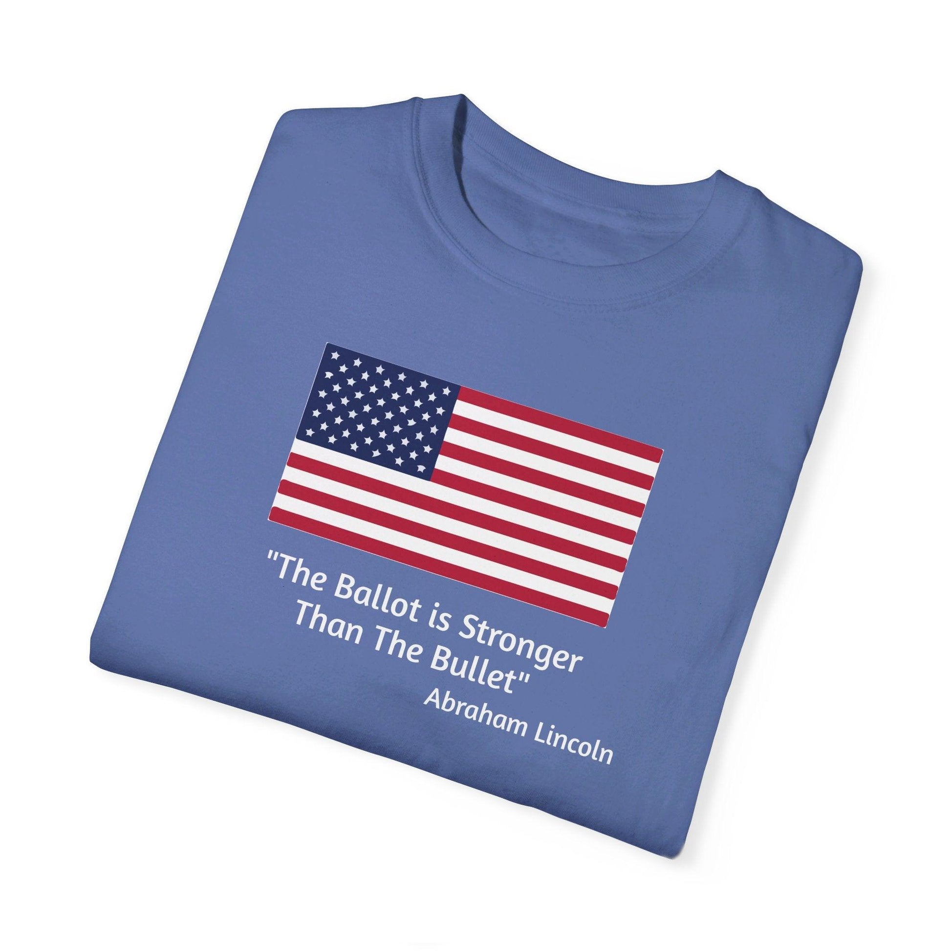 The Ballot is Stronger Than The Bullet Unisex Garment-Dyed T-shirt - Miniaday Designs, LLC.