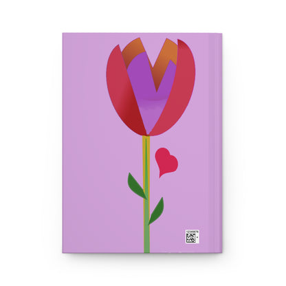 Bright Red and Purple Tulip Hardcover Journal Matte