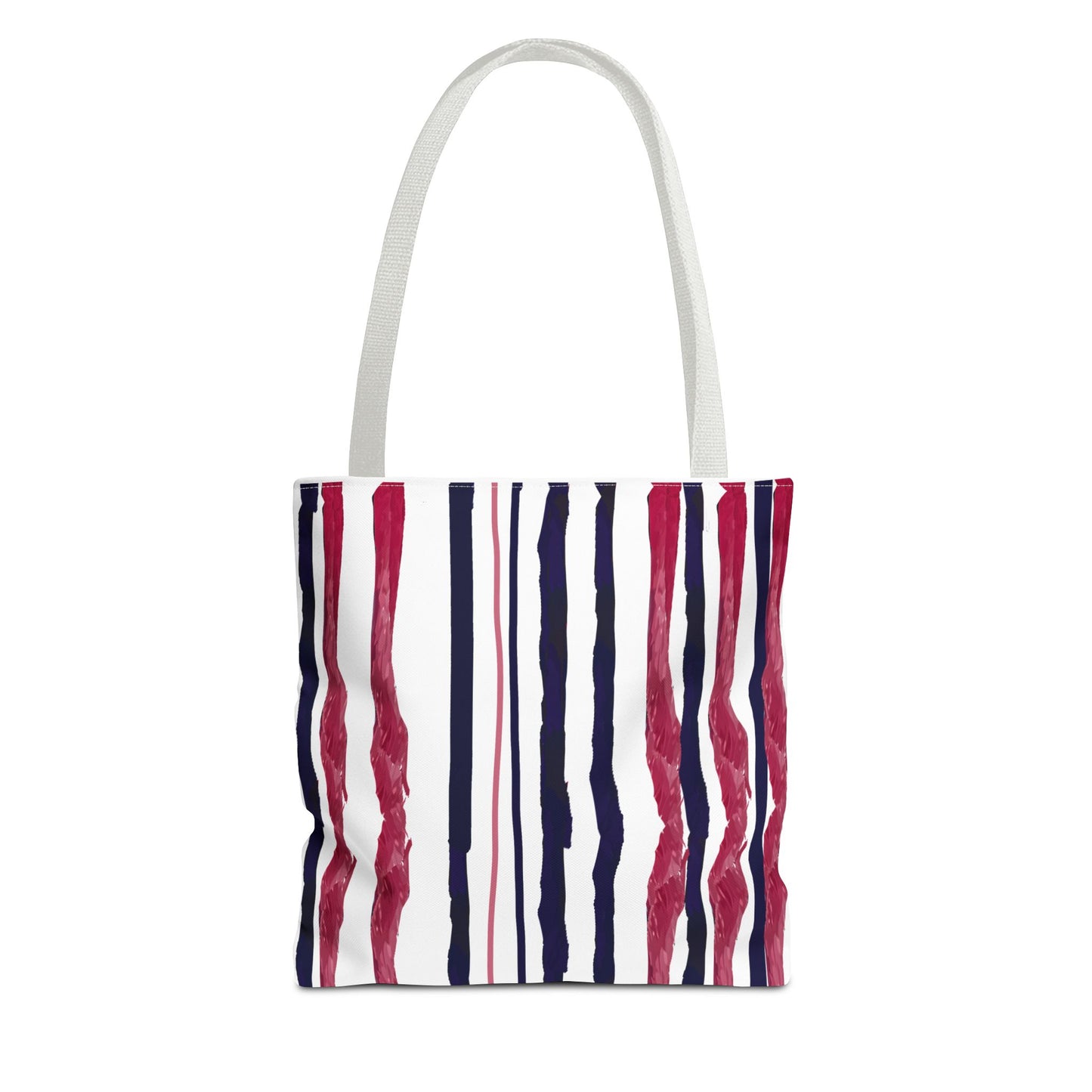 Patriotic Hand Drawn Red White and Blue StripesTote Bag (AOP)