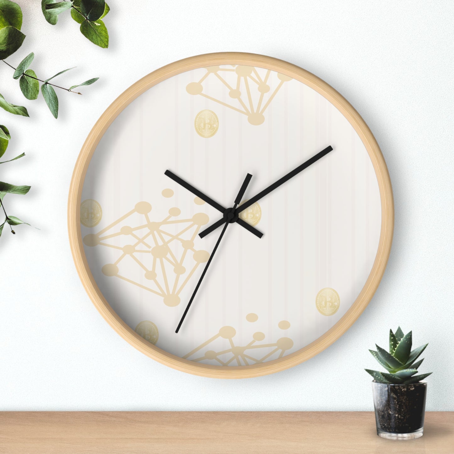 Gold Cryprto and Bitcon Wall Clock