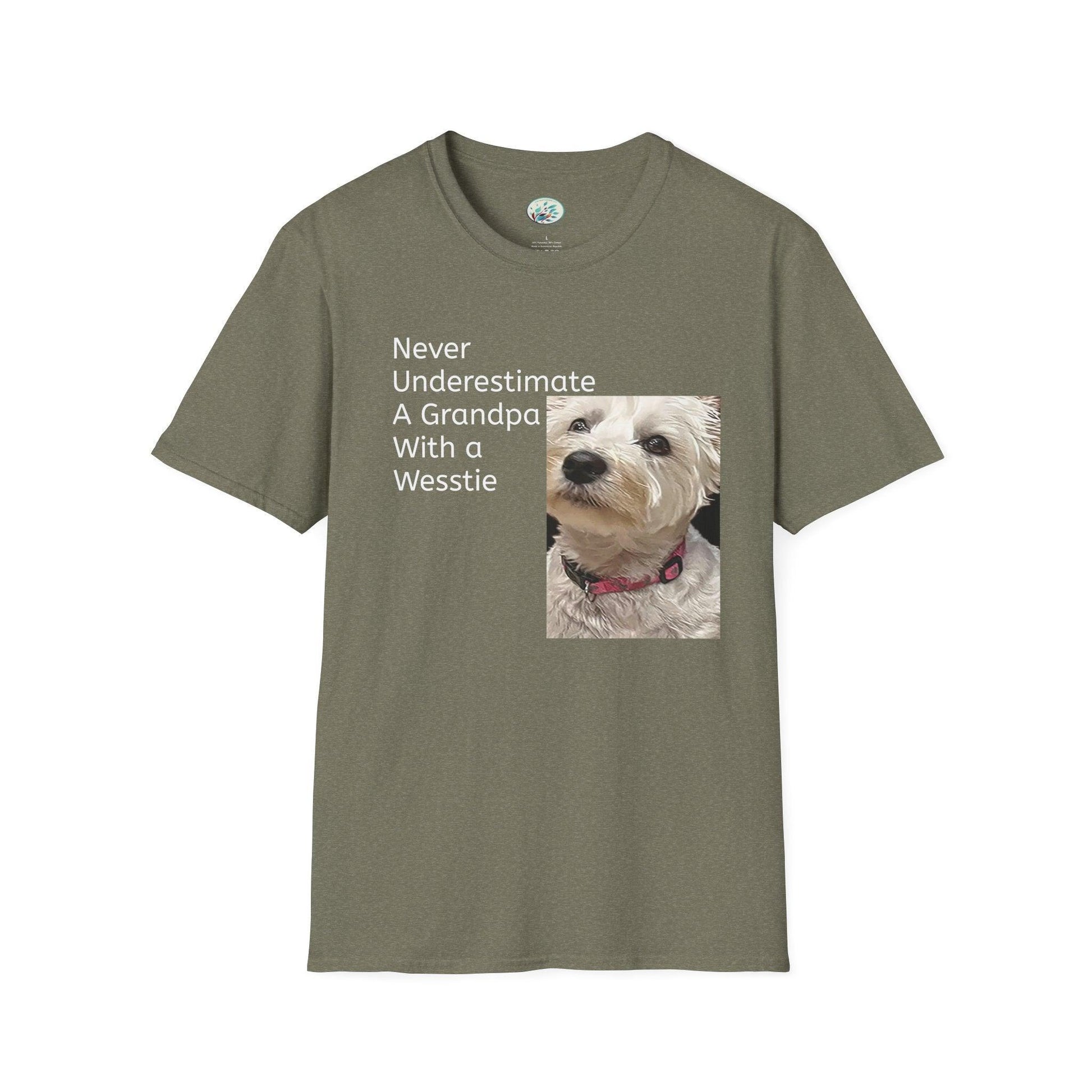 Never Understimate a Westie Unisex Softstyle T-Shirt - Miniaday Designs, LLC.