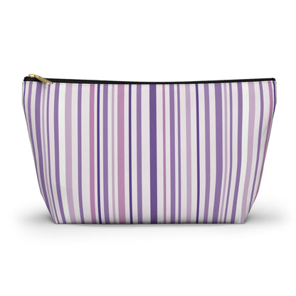 Pink and Purple Stripes Accessory Pouch w T-bottom
