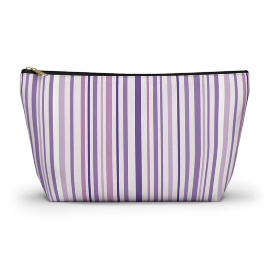 Pink and Purple Stripes Accessory Pouch w T-bottom