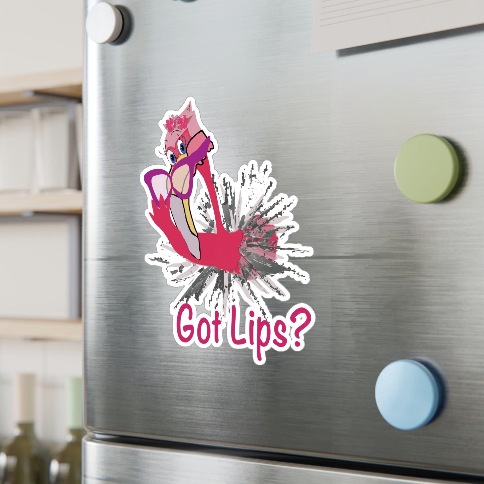 Flamingo Got Lips Kiss-Cut Vinyl Decals - Miniaday Designs, LLC.