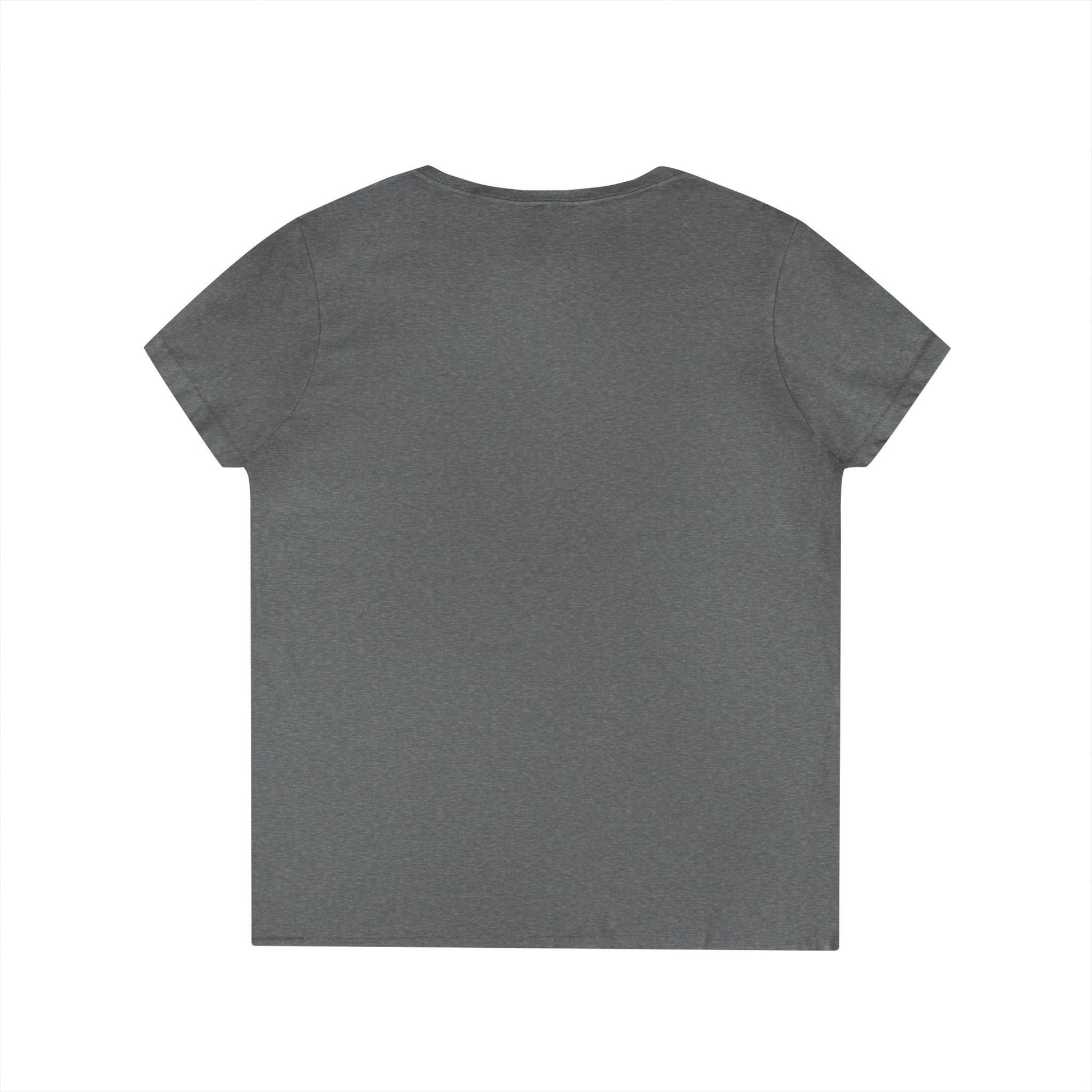 Mary Pink Hat Christmas Ladies' V-Neck T-Shirt Slim Fit - Miniaday Designs, LLC.