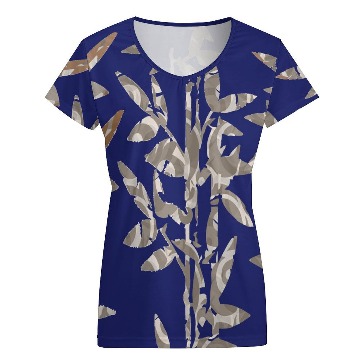 Bamboo Artist-Designed V-Neck Shirt for Women