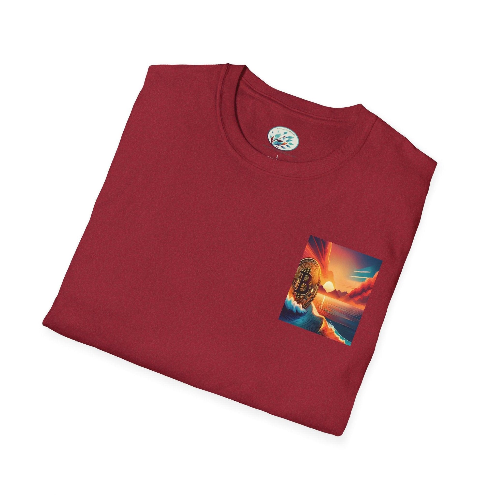 Ride the Wave Bitcoin Unisex Softstyle T-Shirt - Miniaday Designs, LLC.