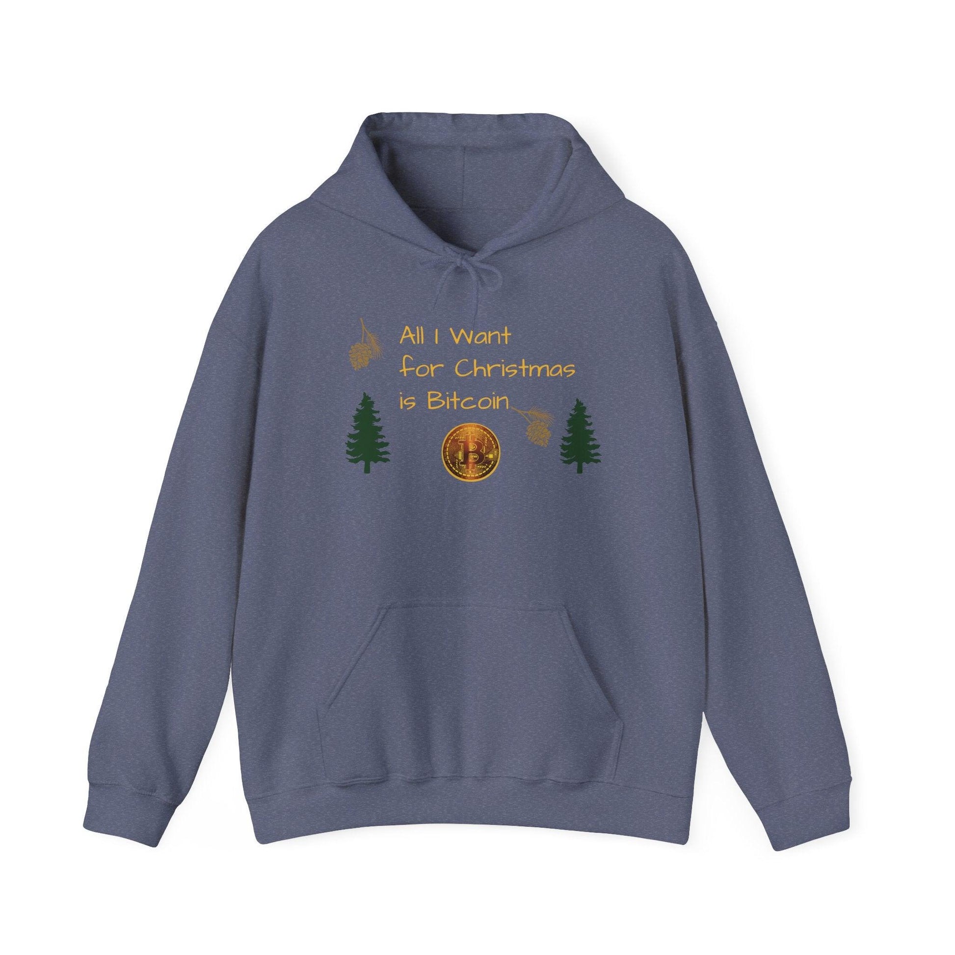 All I Want For Chirstmas is Bitcoin Trees Unisex Heavy Blend™ Hooded Sweatshirt - Miniaday Designs, LLC.