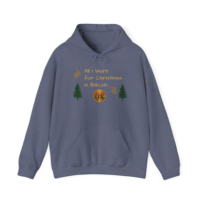 All I Want For Chirstmas is Bitcoin Trees Unisex Heavy Blend™ Hooded Sweatshirt - Miniaday Designs, LLC.