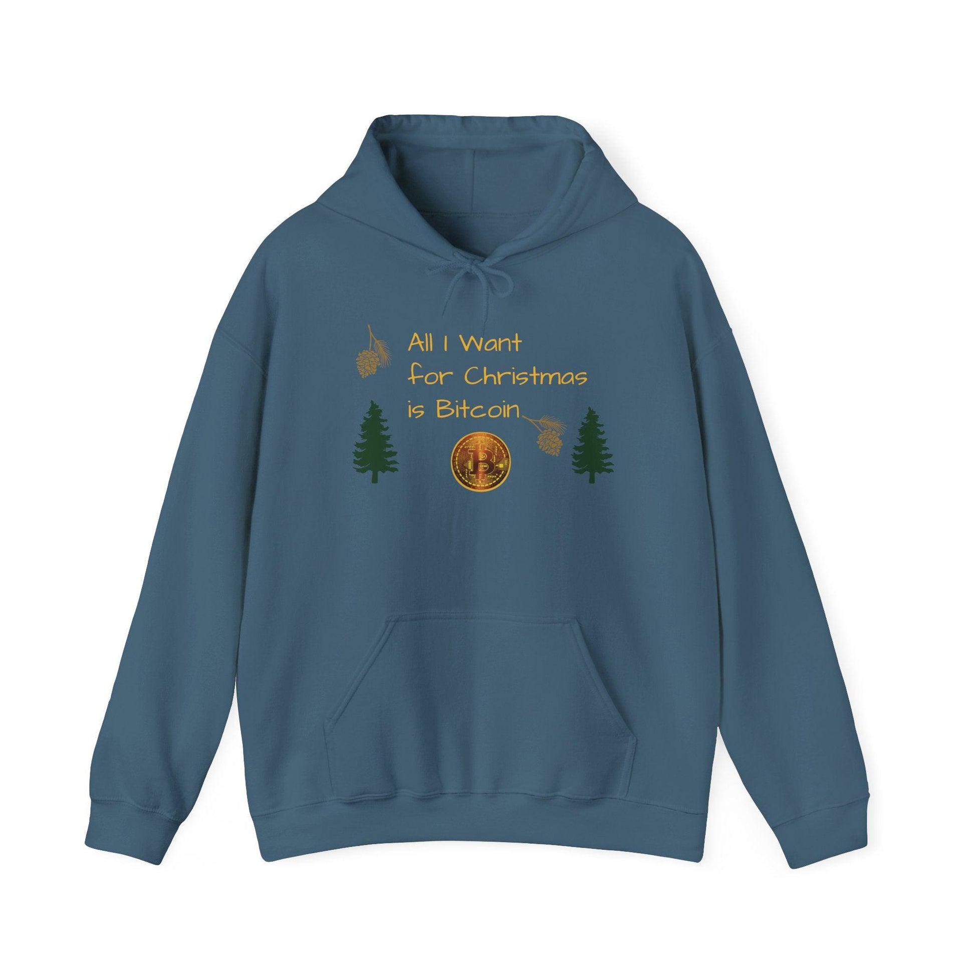 All I Want For Chirstmas is Bitcoin Trees Unisex Heavy Blend™ Hooded Sweatshirt - Miniaday Designs, LLC.