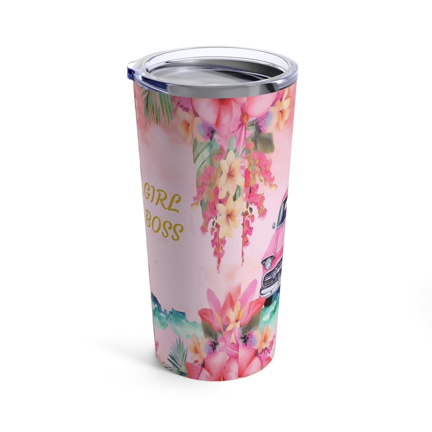 GIRL BOSS PInk Paradise Roadtrip Collection by Miniaday Designs Tumbler 20oz - Miniaday Designs, LLC.
