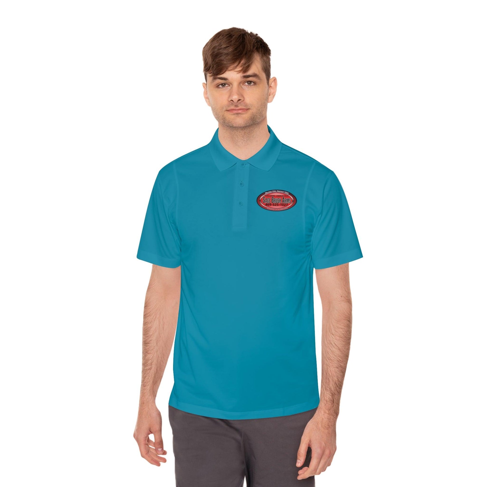 Sage Brush Arms Logo Men's Sport Polo Shirt - Miniaday Designs, LLC.