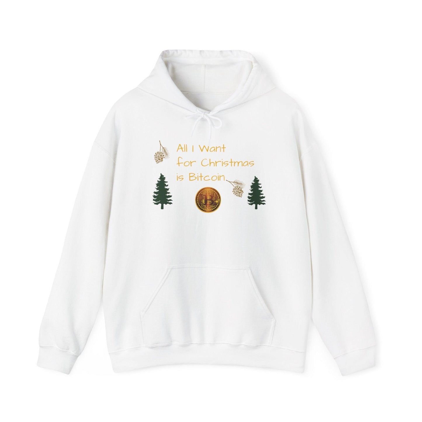All I Want For Chirstmas is Bitcoin Trees Unisex Heavy Blend™ Hooded Sweatshirt - Miniaday Designs, LLC.