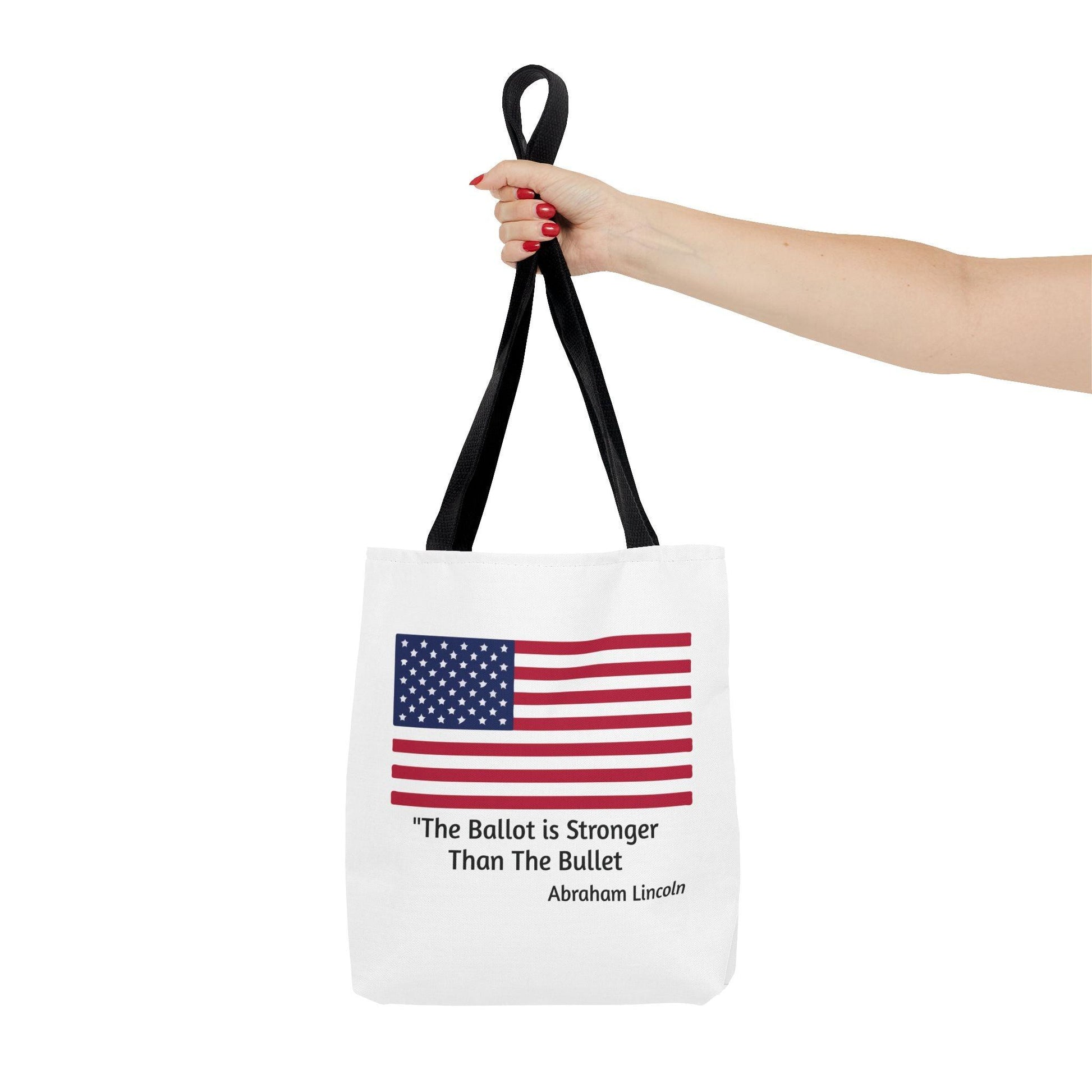 The Ballot is Stronger Than The Bullet Tote Bag (AOP) - Miniaday Designs, LLC.