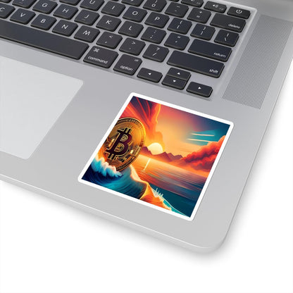 Ride the Wave Bitcoin Kiss-Cut Stickers - Miniaday Designs, LLC.