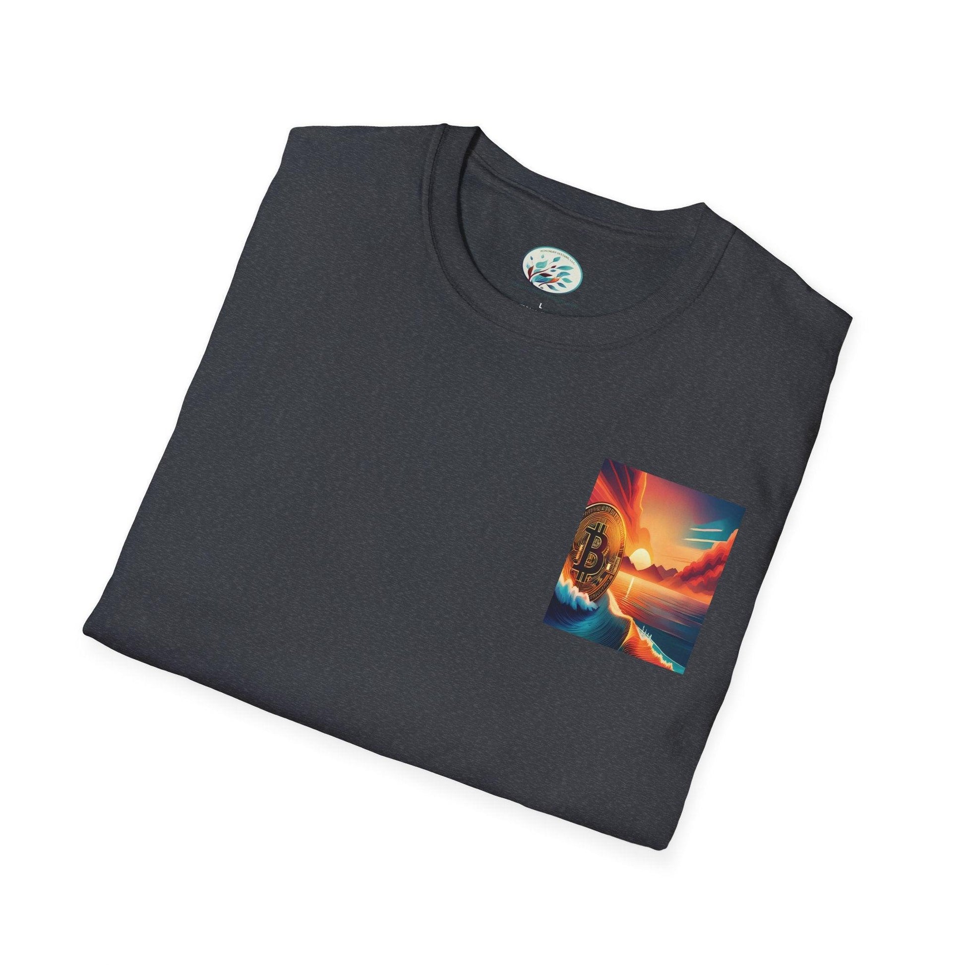 Ride the Wave Bitcoin Unisex Softstyle T-Shirt - Miniaday Designs, LLC.