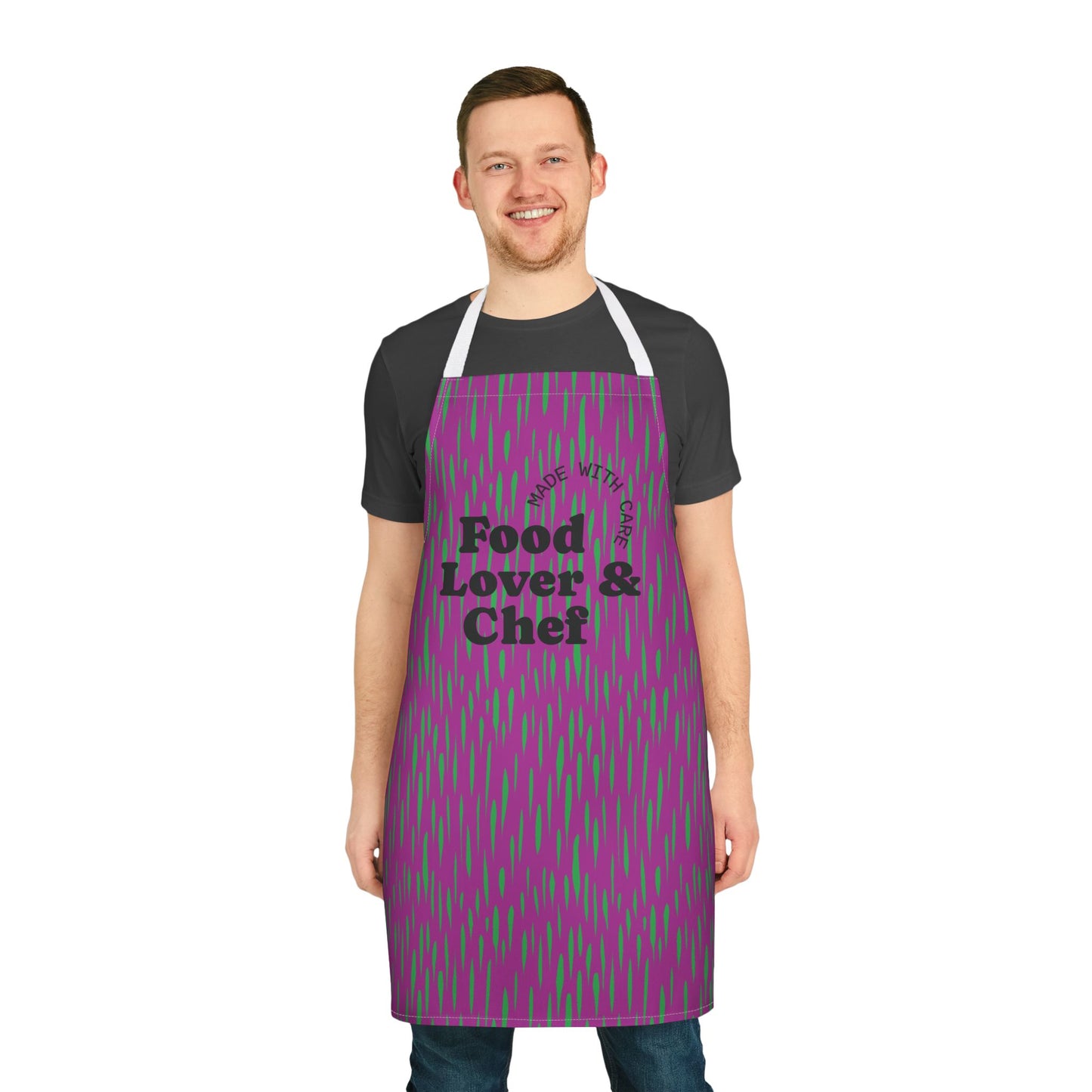 Animal Print Hot Pink and Pickle Green  Food Lover Chef Apron, 5-Color Straps (AOP)