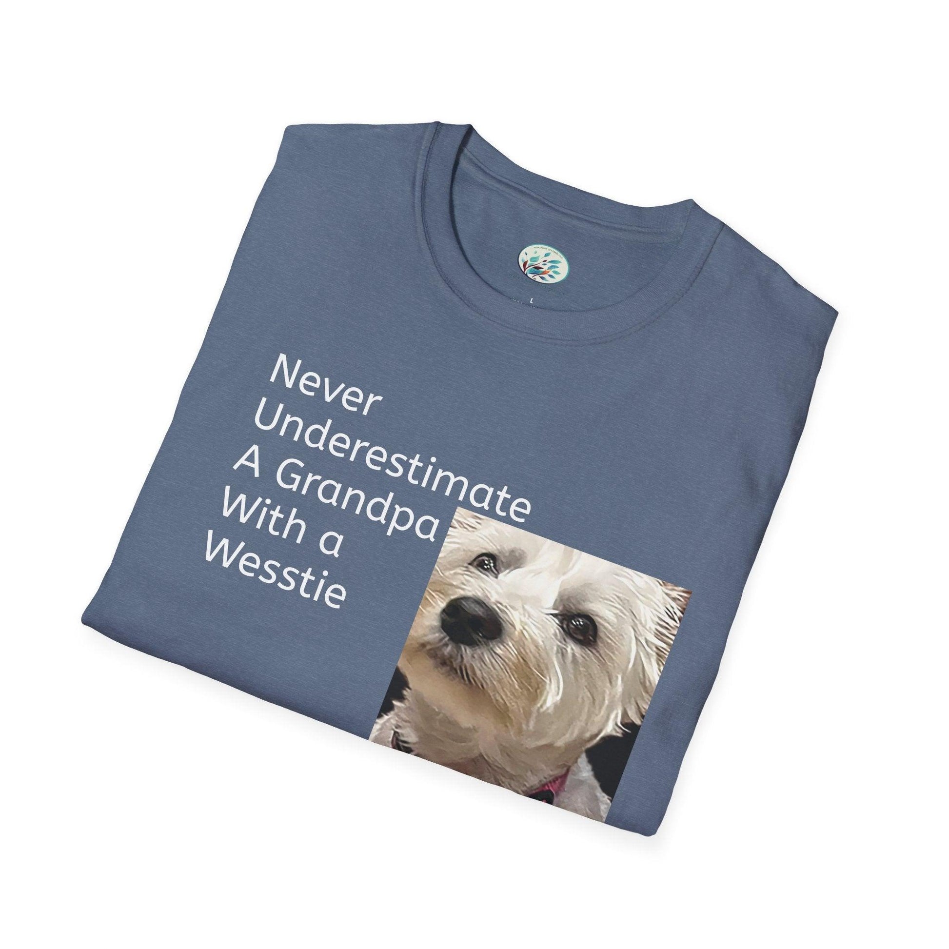 Never Understimate a Westie Unisex Softstyle T-Shirt - Miniaday Designs, LLC.