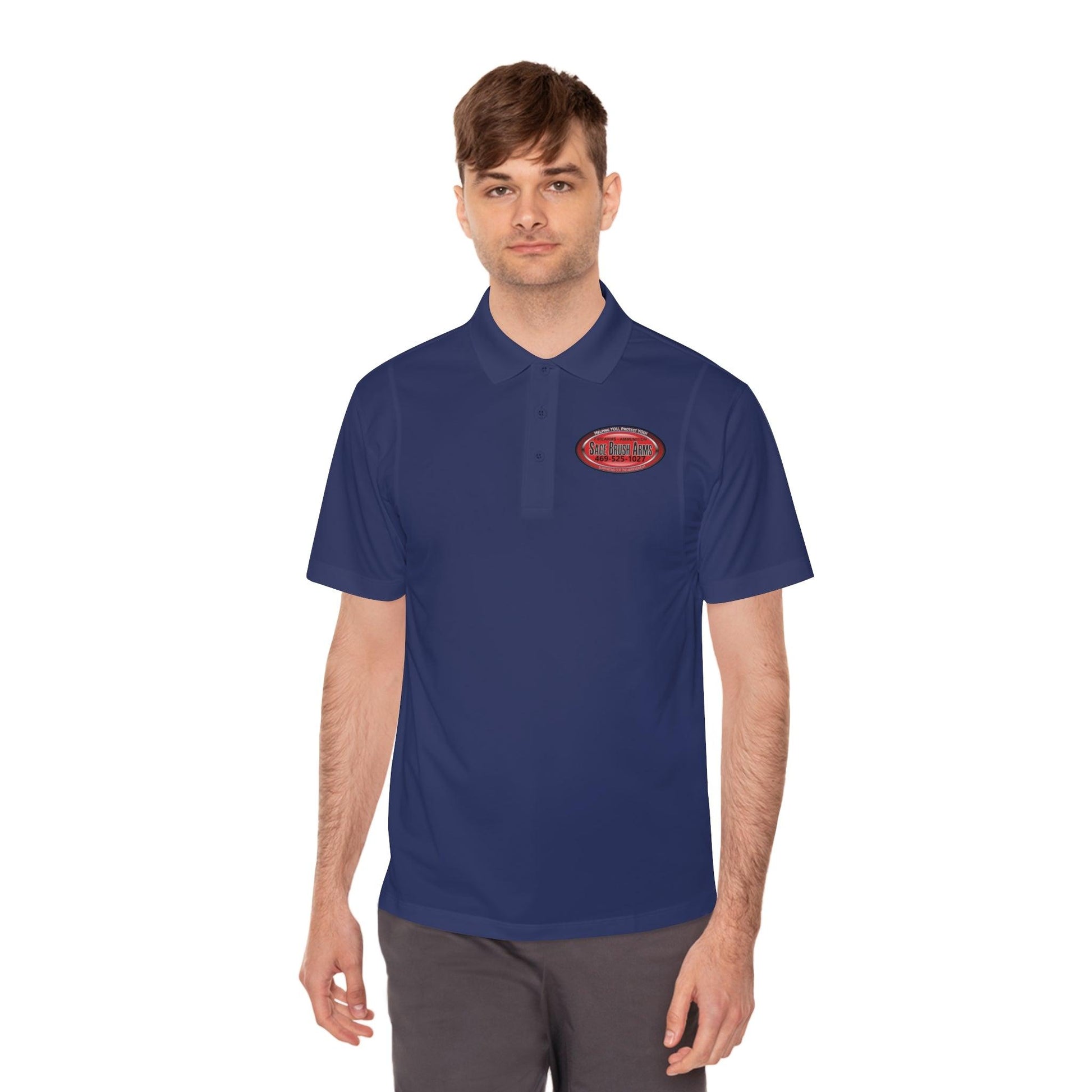 Sage Brush Arms Logo Men's Sport Polo Shirt - Miniaday Designs, LLC.