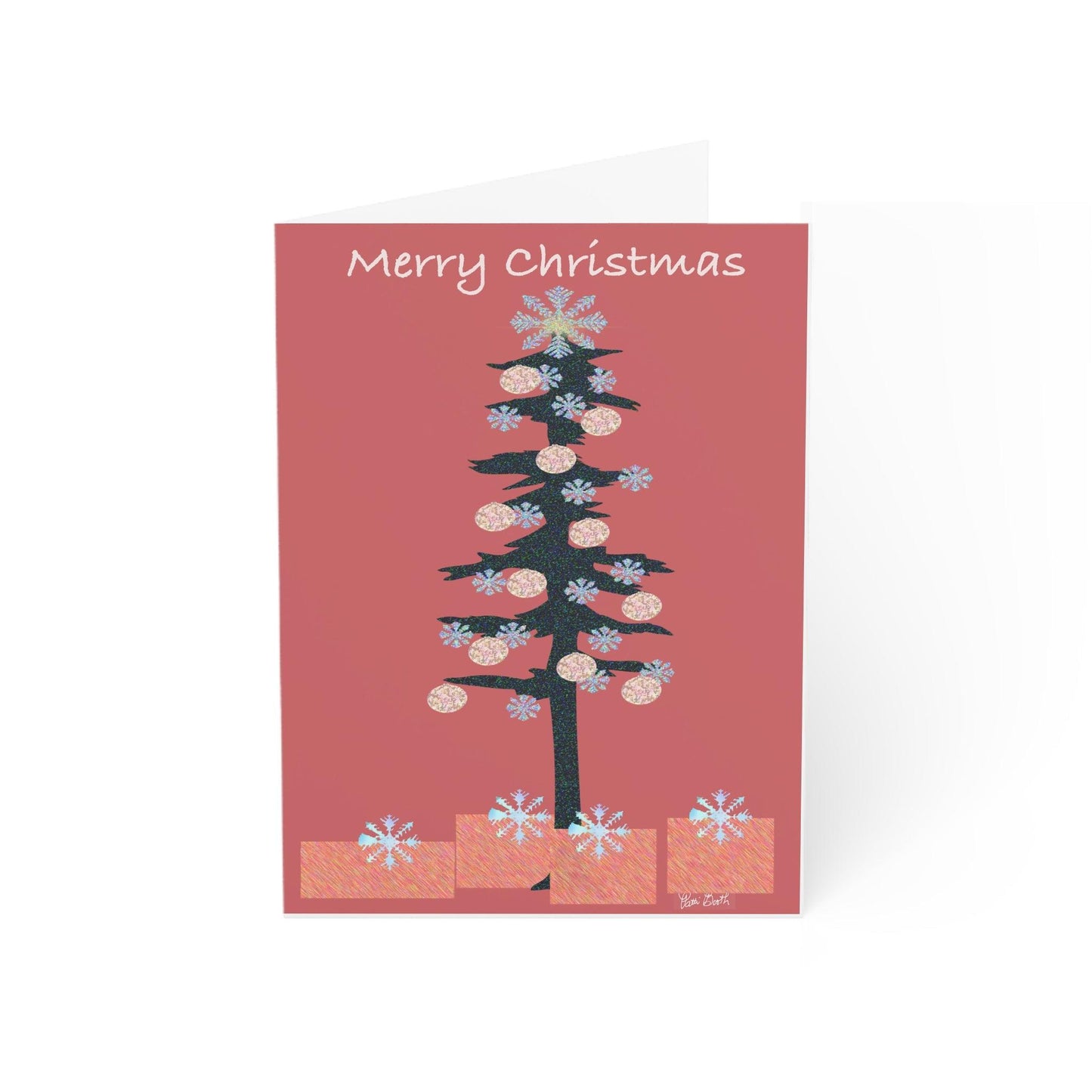 Merry Christmas with Packages Greeting Cards (1, 10, 30, and 50pcs) - Miniaday Designs, LLC.